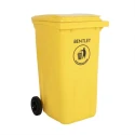 RS PRO 240L Yellow Flip High Density Polyethylene Wheeled Waste Bin 790-6879