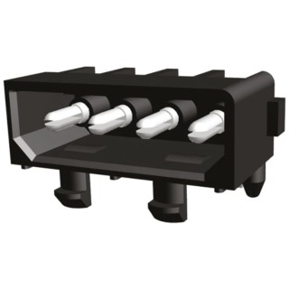 TE Connectivity Commercial MATE-N-LOK Series Right Angle Through Hole PCB Header 4 Contacts 5.08 mm Pitch 770846-1