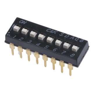 C & K Extended Rotary Coded DIP Switch Through Hole SDA08H1BD