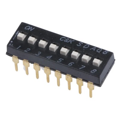 C & K Extended Rotary Coded DIP Switch Through Hole SDA08H1BD