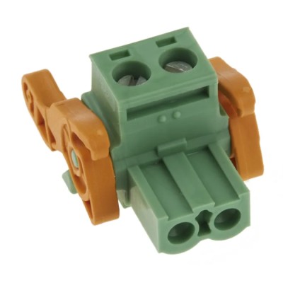 Phoenix Contact MSTB 2.5/2-ST-5.08-LR Series Pluggable Terminal Block, 2-Contact, 5.08 mm Pitch, 12A, Polyamide 1808886
