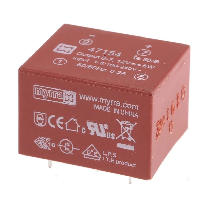 Myrra 1 Output SMPS Transformer 5 W Power 370 V dc, 265 V ac Primary Voltage 12 V dc Secondary Voltage Model 47154