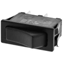 RS PRO SPST On-Off (On)-Off Rocker Switch Panel Black Actuator 30 x 11 mm Cutout 16A 250V AC 28V DC 793-2490