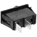 RS PRO SPST On-Off (On)-Off Rocker Switch Panel Black Actuator 30 x 11 mm Cutout 16A 250V AC 28V DC 793-2490