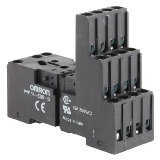 Omron 14 Way 250V AC DIN Rail Relay Socket for Use with MY2, MY4 PYF14
