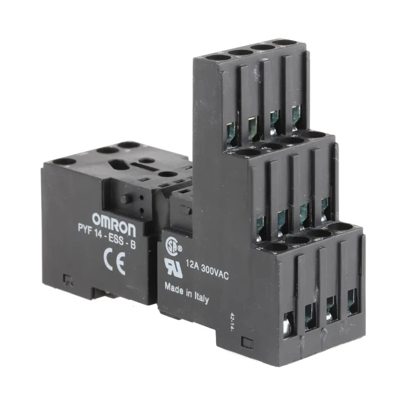 Omron 14 Way 250V AC DIN Rail Relay Socket for Use with MY2, MY4 PYF14