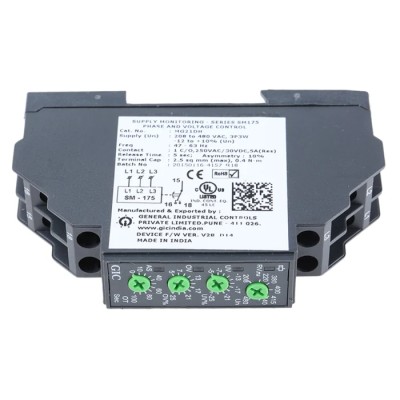 GIC 3 Phase Monitoring Relay, SPDT Contact, DIN Rail Mount, 480V AC MG21DH