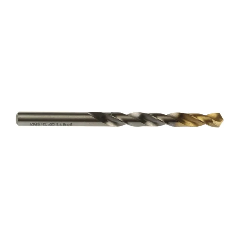 Dormer High Speed Steel Tin Jobber Drill Bit, 8.5mm Diameter, 117mm Overall Length, 75mm Drilling Length, Titanium A0028.5