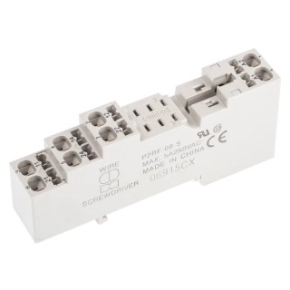 Omron 8 Way 250V AC DIN Rail Relay Socket for G2R-2-S Series P2RF-08-S