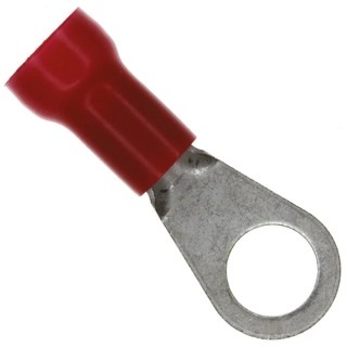 TE Connectivity PLASTI-GRIP Insulated Ring Terminal M10 Stud Size 8 AWG Wire Size Red 52291-1