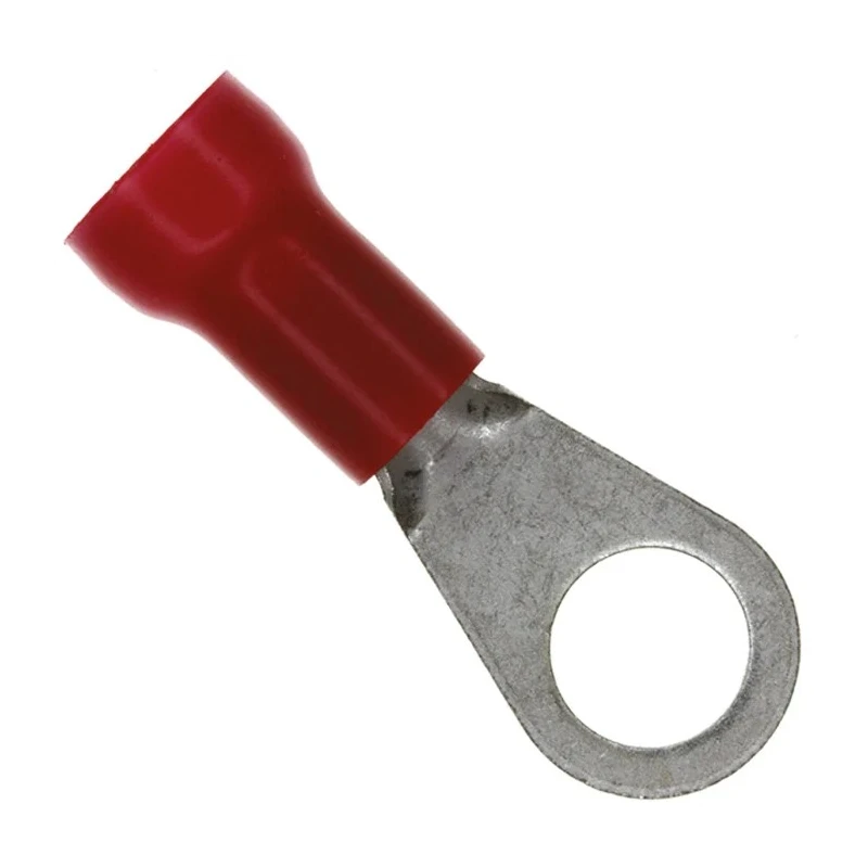 TE Connectivity PLASTI-GRIP Insulated Ring Terminal M10 Stud Size 8 AWG Wire Size Red 52291-1
