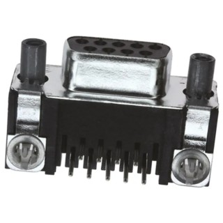 TE Connectivity AMPLIMITE HD-20 9 Way Right Angle 2.74 mm Pitch Through Hole D-Sub Connector with 4 to 40 UNC Screw 5788797-1