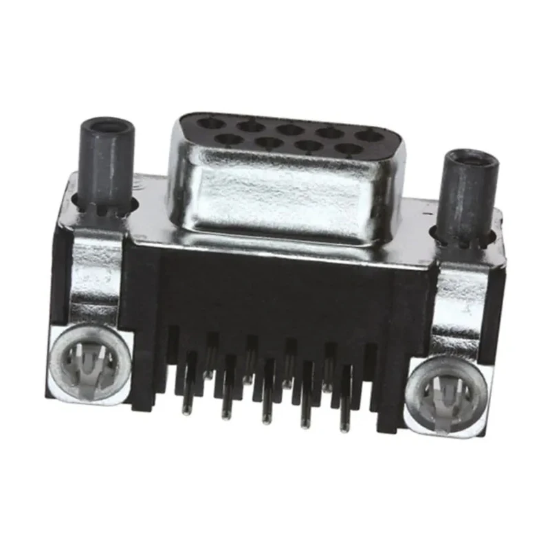 TE Connectivity AMPLIMITE HD-20 9 Way Right Angle 2.74 mm Pitch Through Hole D-Sub Connector with 4 to 40 UNC Screw 5788797-1