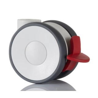 Tente Swivel Castor 80 kg Load Capacity 75 mm Polyurethane Wheel 5925UAP075L51-10 RAL7001