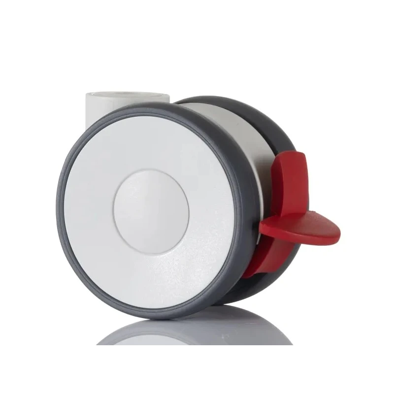 Tente Swivel Castor 80 kg Load Capacity 75 mm Polyurethane Wheel 5925UAP075L51-10 RAL7001