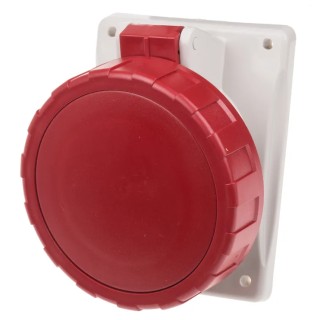 Scame Heavy Duty Power Connector 3P+N, Panel Mount, Rated 32A, 415V, IP66 IP67, Red, Optima 418.3266