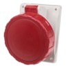 Scame Heavy Duty Power Connector 3P+N, Panel Mount, Rated 32A, 415V, IP66 IP67, Red, Optima 418.3266