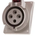 Scame Heavy Duty Power Connector 3P+N, Panel Mount, Rated 32A, 415V, IP66 IP67, Red, Optima 418.3266