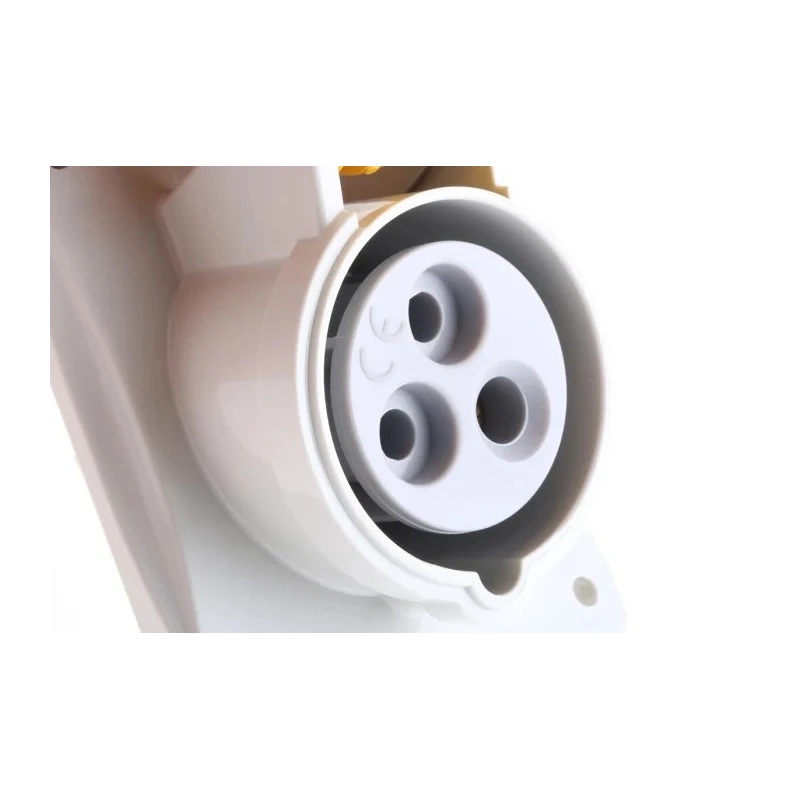 Scame Heavy Duty Power Connector 16A 110V IP44 Yellow Panel Mount Screw Terminal 2P+PE Optima IP44