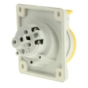 Scame Heavy Duty Power Connector 16A 110V IP44 Yellow Panel Mount Screw Terminal 2P+PE Optima IP44