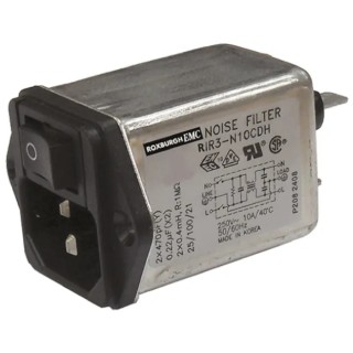 Roxburgh EMC 250 V AC, 250 V DC 3A Panel Mount IEC Filter Male 2 Pole Faston RIR303CEH