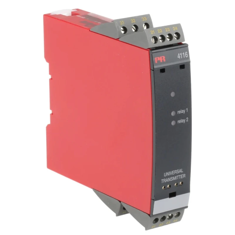 PR Electronics 4100 Series Universal Transmitter Universal Input Voltage Relay Current Output 21.6 253 V AC 4116