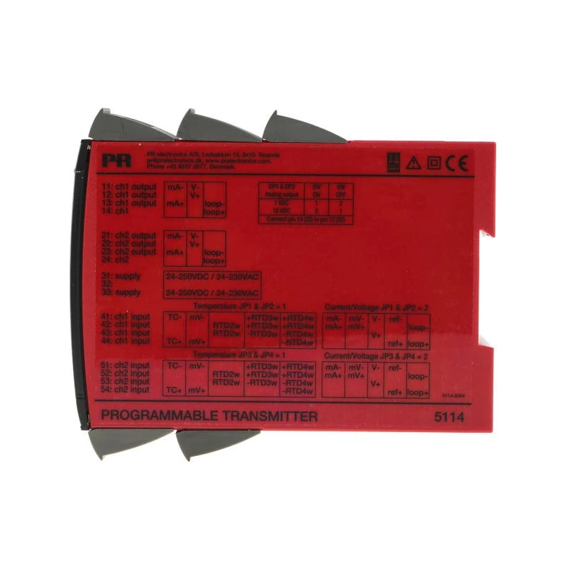 PR Electronics 5 Series Signal Conditioner, Current Input, Voltage Output, 21.6V, 253V Supply, ATEX 5114AA
