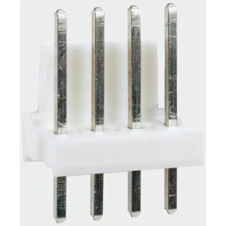 TE Connectivity MTA-100 Series Right Angle Through Hole Pin Header, 5 Contacts, 2.54 mm Pitch, 1 Row, Unshrouded 640455-5