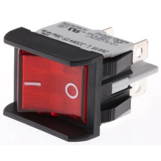 APEM Illuminated DPST On-Off On-Off Rocker Switch Panel 22 x 30 mm Melamine Housing 16A 250V AC 2641LP/2A23621L220V