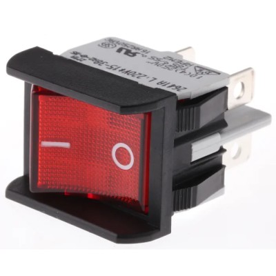 APEM Illuminated DPST On-Off On-Off Rocker Switch Panel 22 x 30 mm Melamine Housing 16A 250V AC 2641LP/2A23621L220V