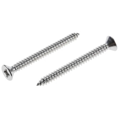 RS PRO Plain Stainless Steel Countersunk Head Pozidriv Self-Tapping Screw Length 50 mm Thread Size 10 Grade A2 797-6171