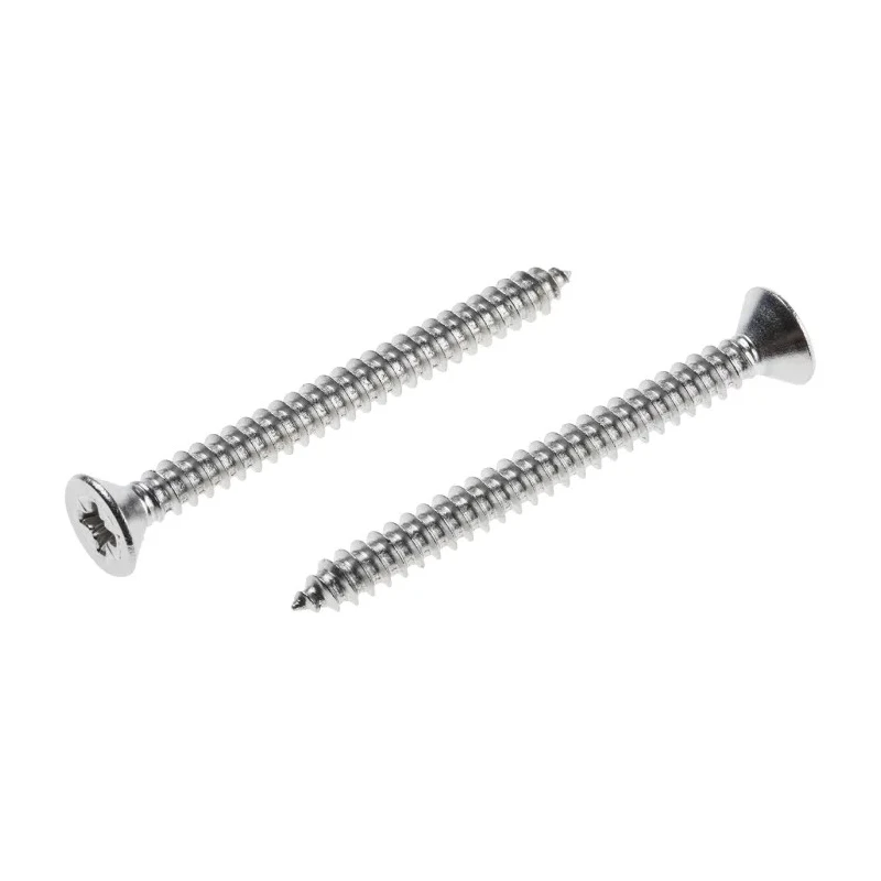 RS PRO Plain Stainless Steel Countersunk Head Pozidriv Self-Tapping Screw Length 50 mm Thread Size 10 Grade A2 797-6171