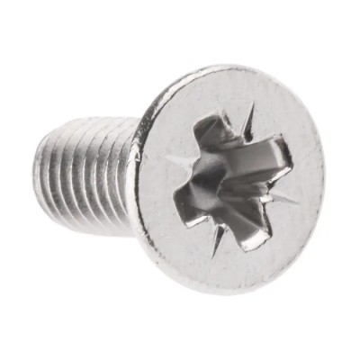 RS PRO Pozidriv Countersunk Stainless Steel Machine Screw 10 mm M4 797-6358