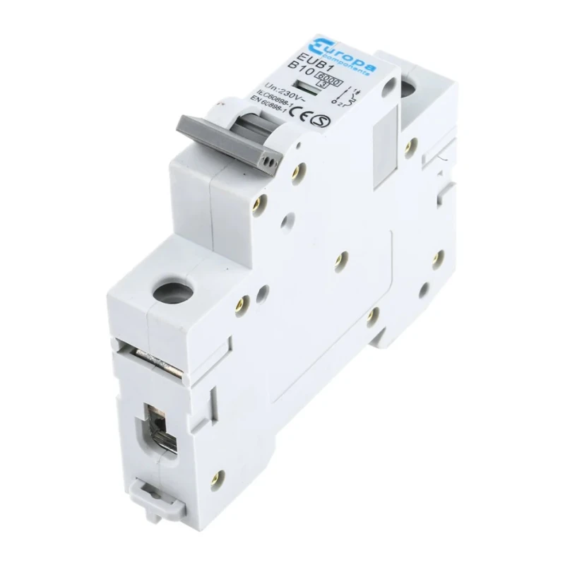 Europa Miniature Circuit Breaker 1-Pole, 10A, Type B, 240V AC, 6 kA Breaking Capacity EUB1