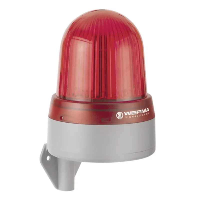 Werma 433 Series Red Sounder-Beacon Combination IP65 230V AC/DC Bracket 112 dB @ 1m Electronic 433.100.70
