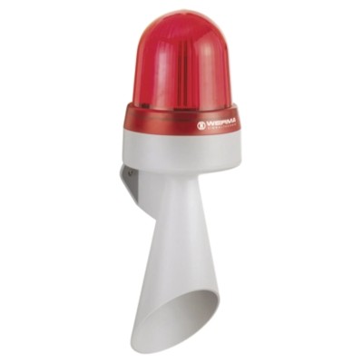 Werma 435 Series Red Horn-Beacon Combination 230V AC, IP65 Rated, 108 dB Continuous Tone IP65