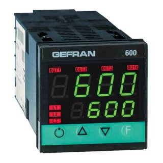 Gefran 600 Panel Plug-in PID Temperature Controller 2 Output Logic Relay 240V Self-Tuning Heat/Cool F000550/ 600-R-D-H-R-1