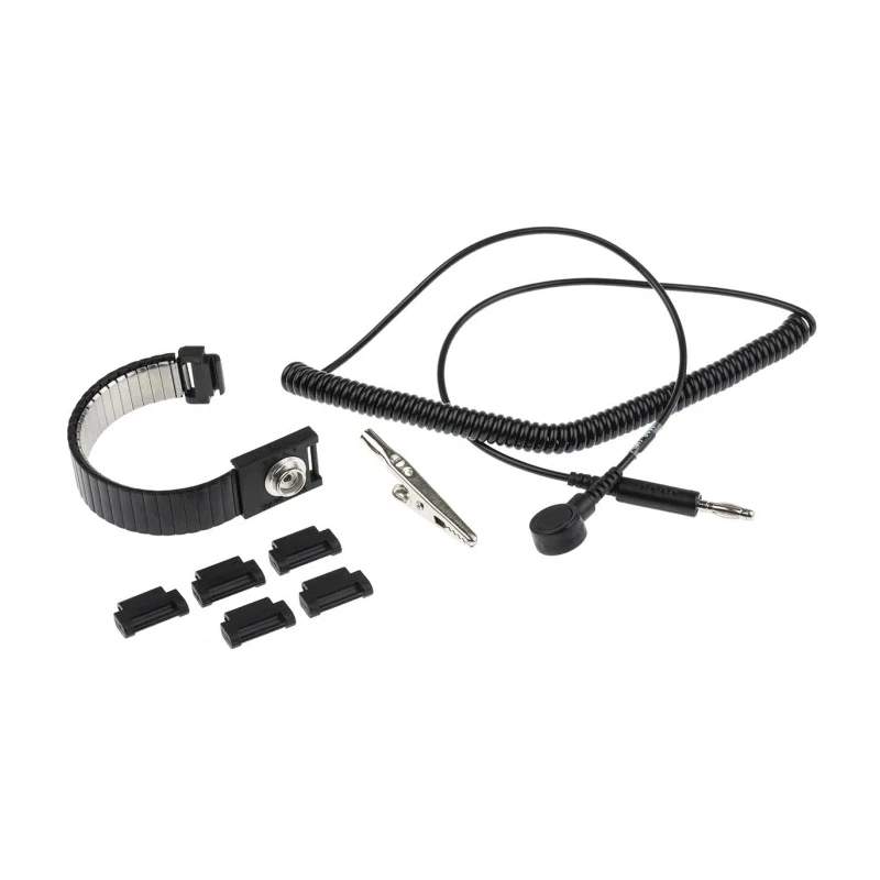 RS PRO ESD Grounding Wrist Strap & Cord Set 1.8m Cord Length, Reusable, EN 61340-5-1 Compliant 798-9275