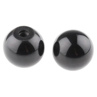 RS PRO Black Duroplast Ball Clamping Knob M10 Threaded Hole Black Body Diameter 44 mm 686-058