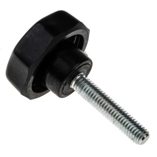 RS PRO Black Phenolic Multiple Lobes Clamping Knob M6 Threaded Stud 32mm Diameter 30mm Thread Length 686-109