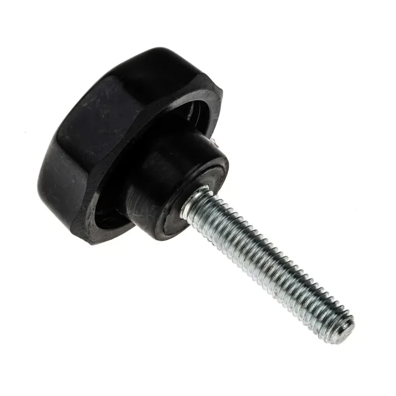 RS PRO Black Phenolic Multiple Lobes Clamping Knob M6 Threaded Stud 32mm Diameter 30mm Thread Length 686-109