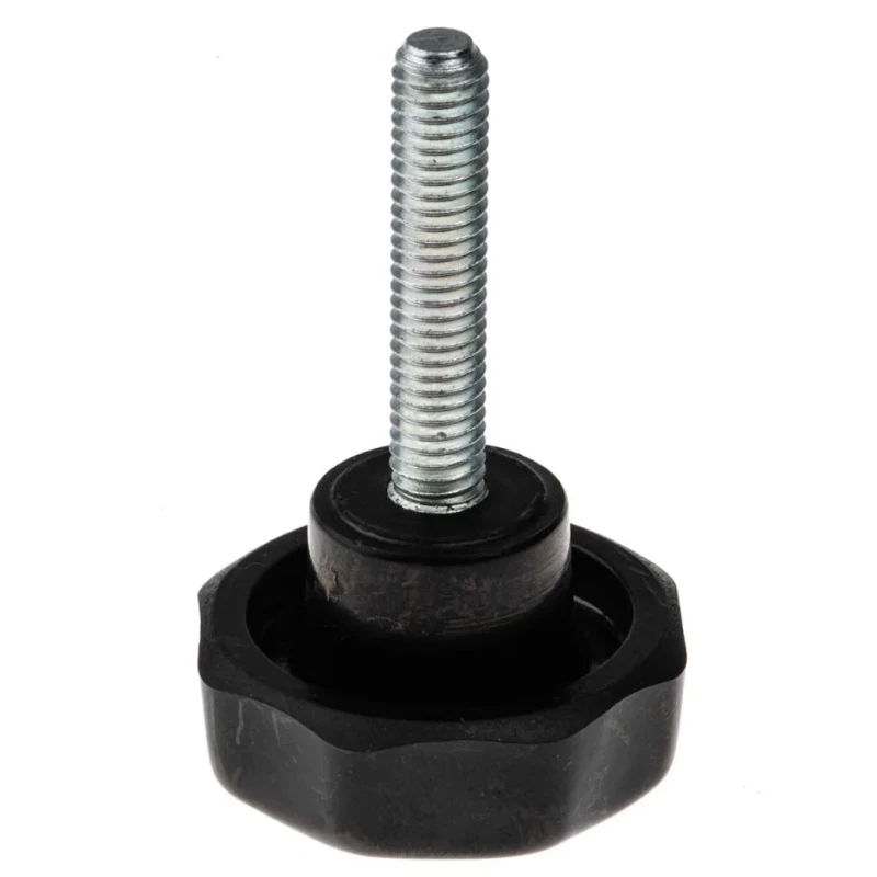 RS PRO Black Phenolic Multiple Lobes Clamping Knob M6 Threaded Stud 32mm Diameter 30mm Thread Length 686-109
