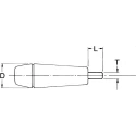 RS PRO Steel Tapered Handle, M6 x 6 mm, Wood Reinforced Phenolic Handle, Steel Shaft, 60mm Length 686-216