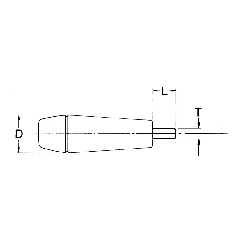 RS PRO Steel Tapered Handle, M6 x 6 mm, Wood Reinforced Phenolic Handle, Steel Shaft, 60mm Length 686-216