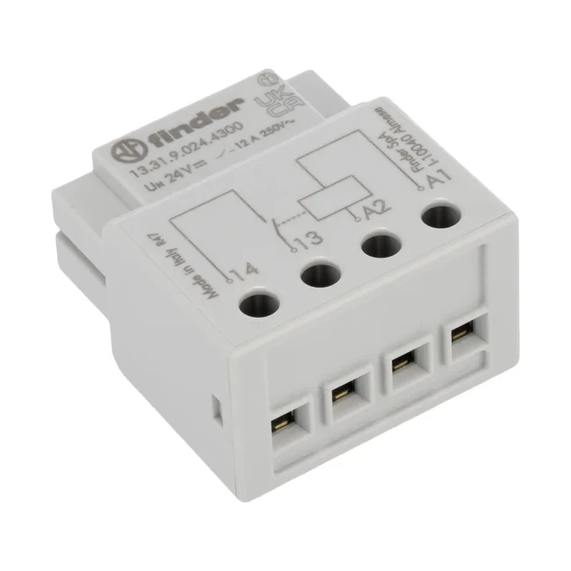 Finder Switch Box Power Relay 24V DC Coil Voltage 12A Switching Current SPST 13.31.9.024.4300