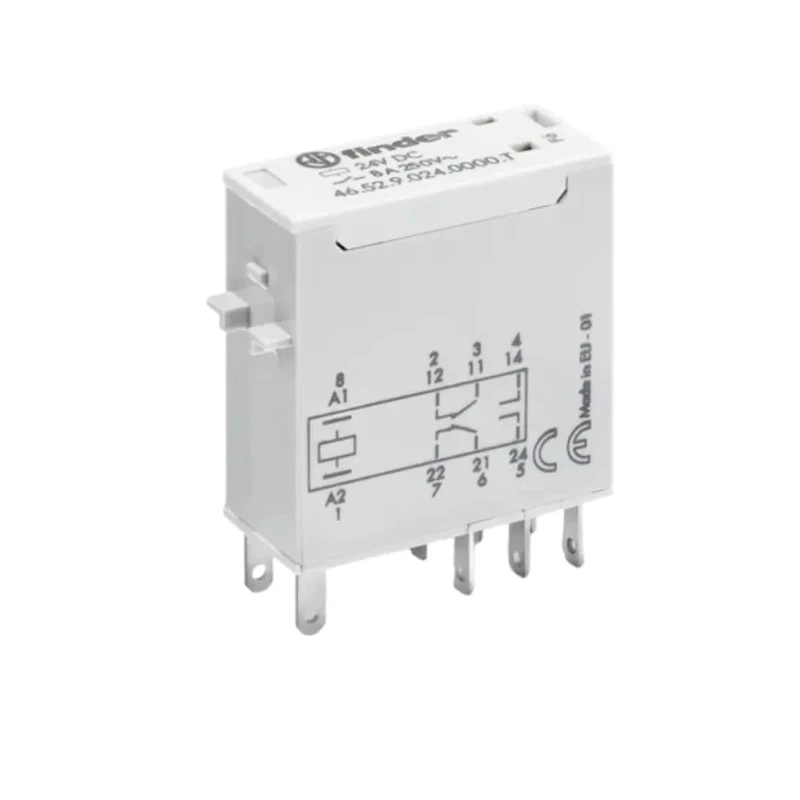Finder Power Relay 24V DC Coil 8A Switching Current DPDT Silver Alloy Contacts 46.52.9.024.0000T