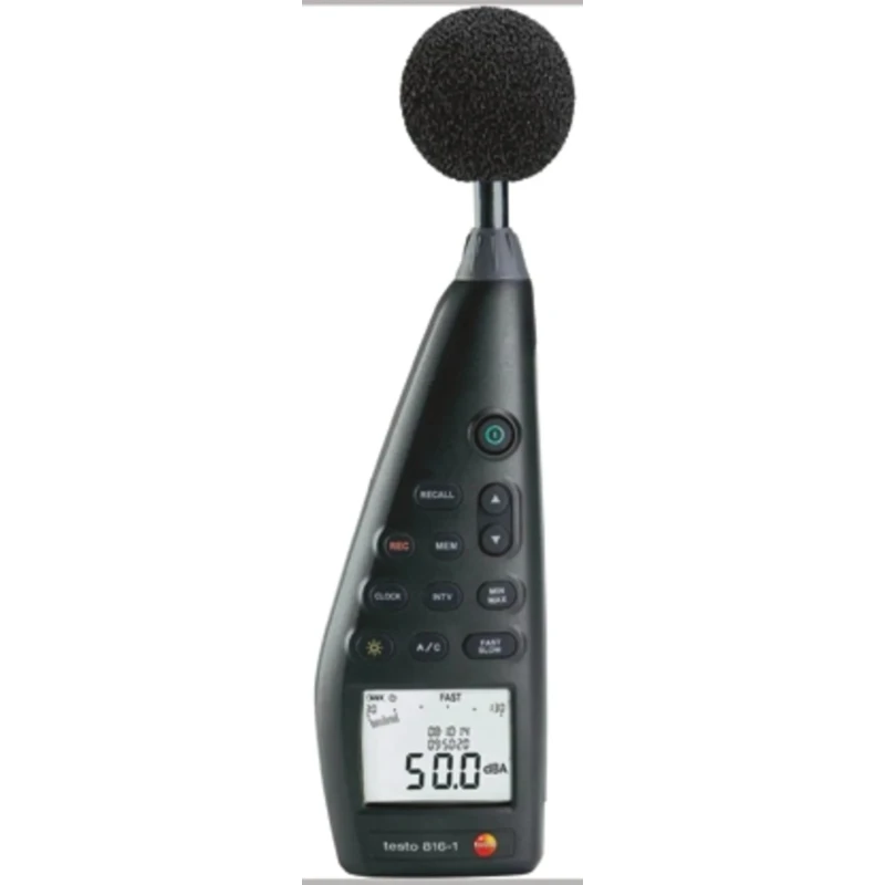 Testo Data Logging Sound Level Meter 30 dB to 130 dB, 8 kHz Maximum Frequency, IEC 61672-1 Class 2 0563 8170