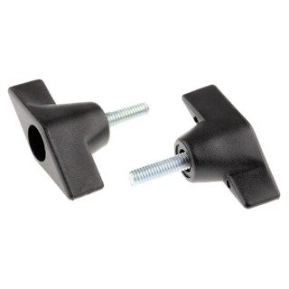 RS PRO Black Thermoplastic Wing Clamping Knob Threaded Stud 50 mm Diameter Model 686-064