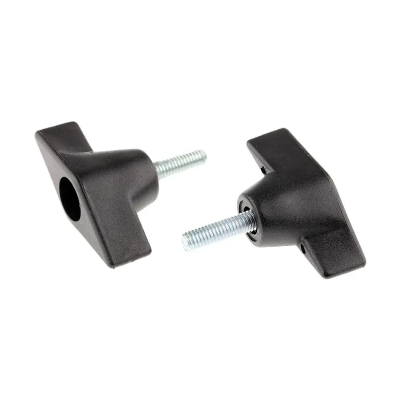 RS PRO Black Thermoplastic Wing Clamping Knob Threaded Stud 50 mm Diameter Model 686-064