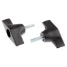 RS PRO Black Thermoplastic Wing Clamping Knob Threaded Stud 50 mm Diameter Model 686-064
